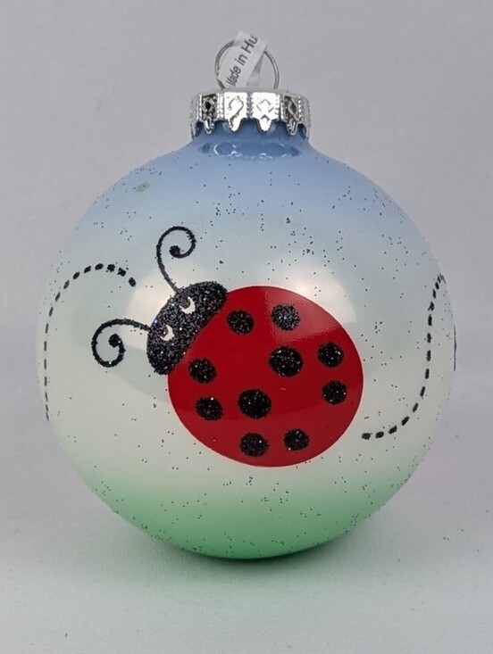 Bronner's Other - Ladybug Holiday Christmas Ornament Bronner's Glass Glitter Embellished